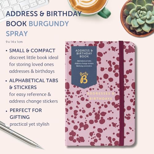 Libro de direcciones Busy B elegante color burdeos ideal para regalar en aniversarios 2