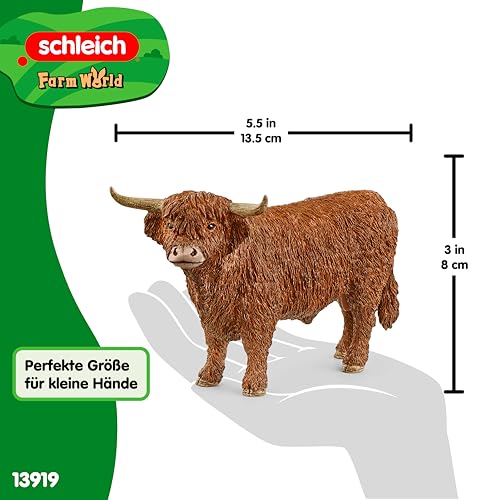 Schleich Farm World | Hochland Bulle 13919 | ab 3 Jahren | 14 x 6 x 8 cm – Ansicht 5