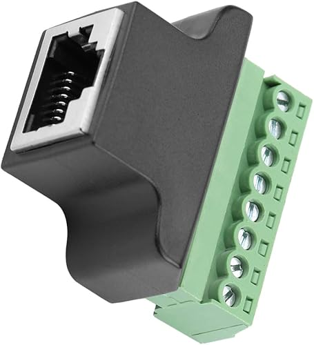 Miniatura 5 de Desconexión RJ45, conector adaptador de terminal de tornillo, conector terminal de tornillo de 8 pines para extensor de Ethernet
