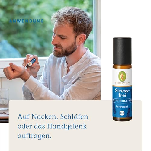 PRIMAVERA Duft Roll-On Stressfrei bio 10 ml - Lavendel - Aromaöl, Duftöl, Aromatherapie für unterwegs - beruhigend - vegan