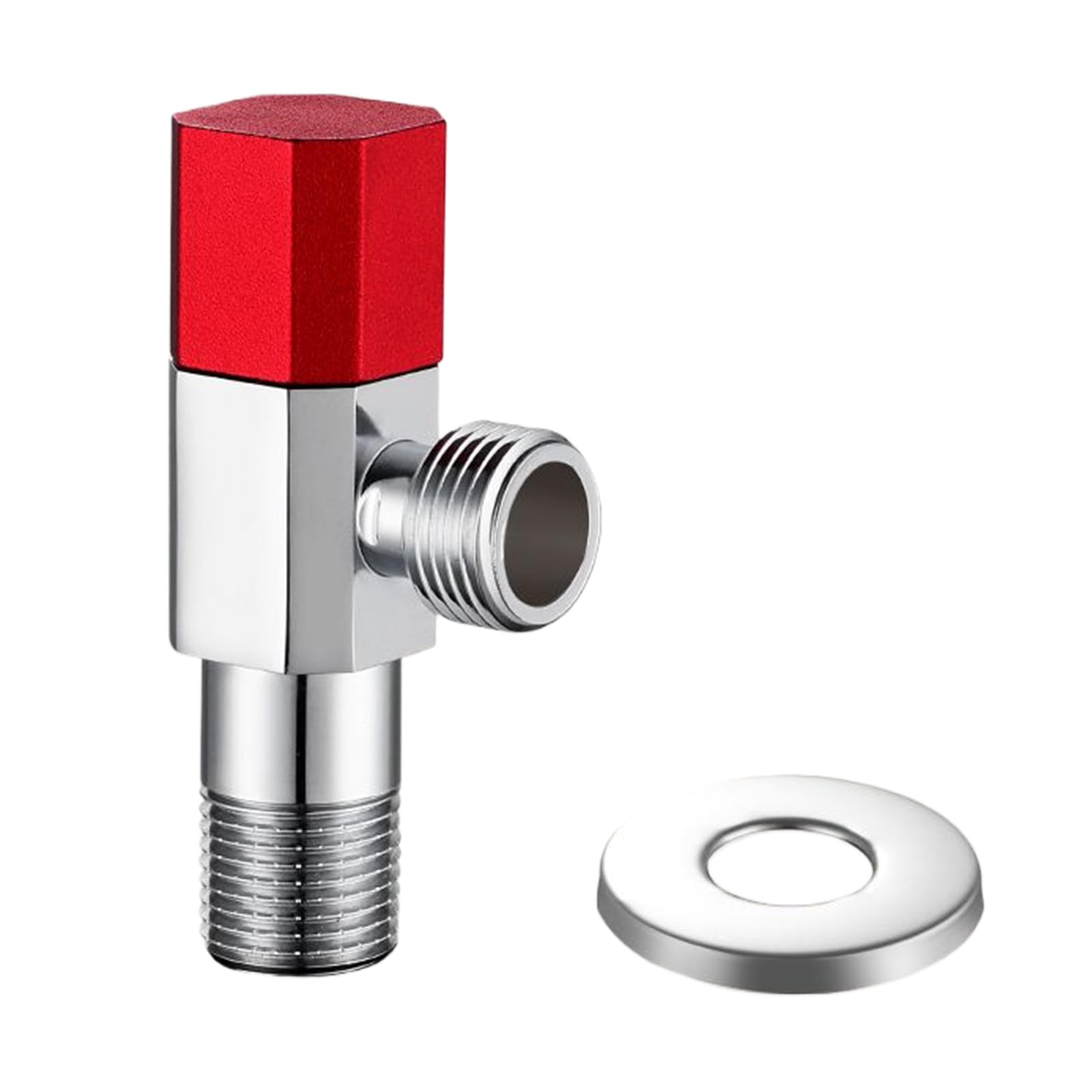 Kalttoy Red1 Multi Scene Shut Off Valves & Proof Metal Valves G1 / 2 Inlets Outlet Calibers Simple Fixing For Toilet Angle Stop