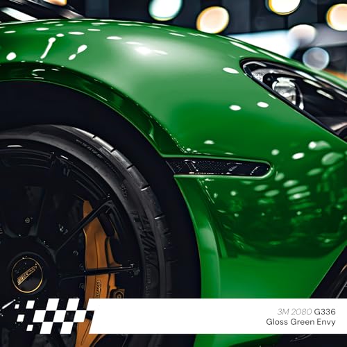 3M 2080 Car Wrap Film Self-Adhesive Car Film for Car, Motorcycle, Boat, 3D Paint Protection Film with Air Exhaust Ducts, Wrap Film, G336 Gloss Green Envy, 50 x 152 cm - Image 3