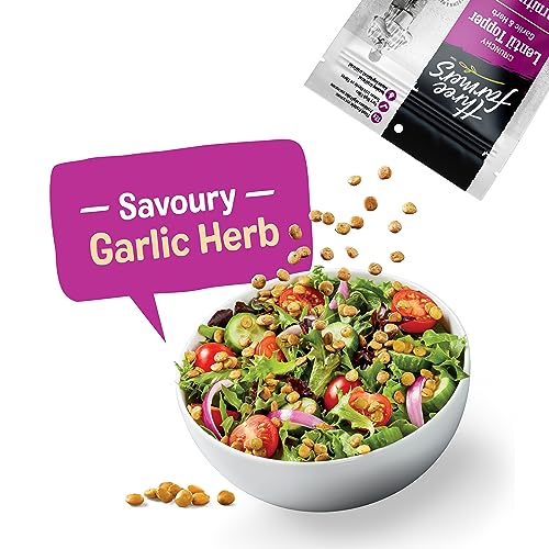 Three Farmers Lentil Topper | Variety Pack | Bacon Flavor, Garlic & Herb & Sea Salt | 140 G (Pack Of 3) | Plant Protein | High Fiber | Gluten-Free | Vegan | Kosher | Low Fat thumb #4