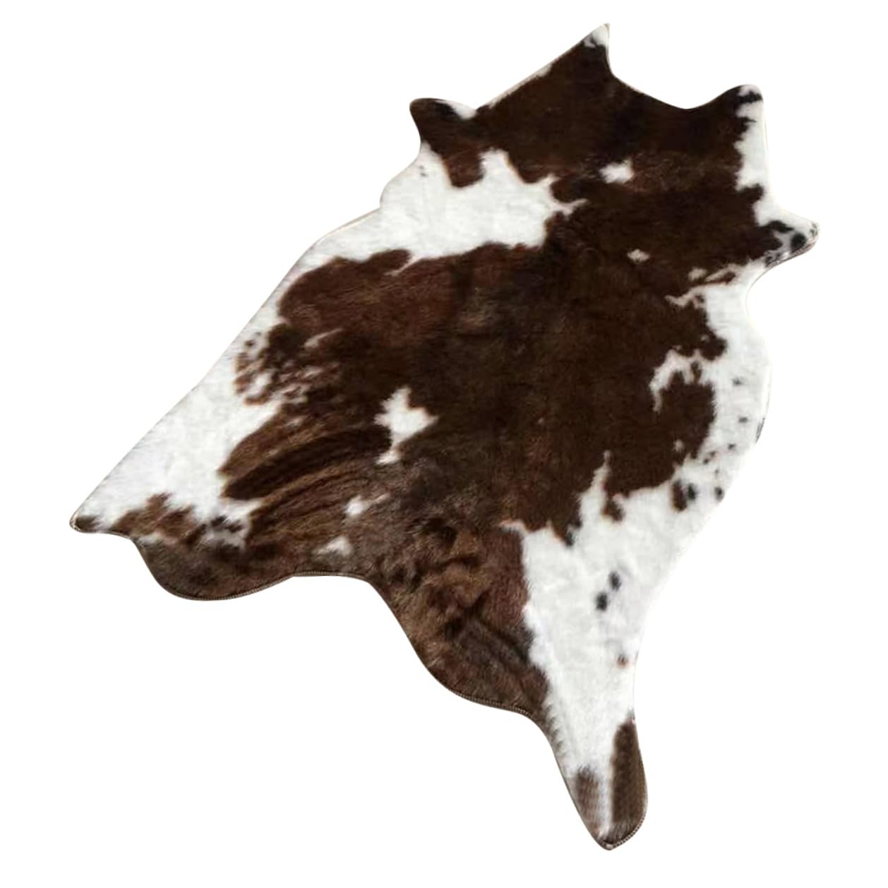 Tapis à motif vache marron en cuir synthétique LIFKOME pour salon chaleureux