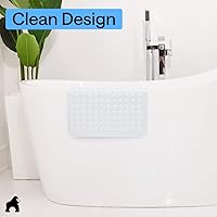 Vista 9 de GORILLA GRIP Tapete cuadrado patentado para regadera, tapetes pequeños para piso de bañera para regaderas de pie con ventosas y agujeros de drenaje