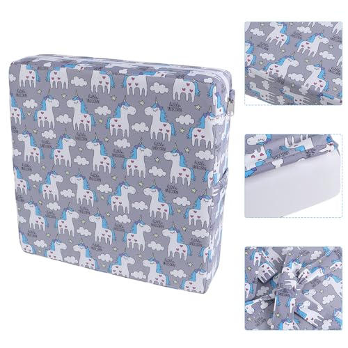 Almohadilla elevadora para silla de comedor con correa segura y funda lavable 7