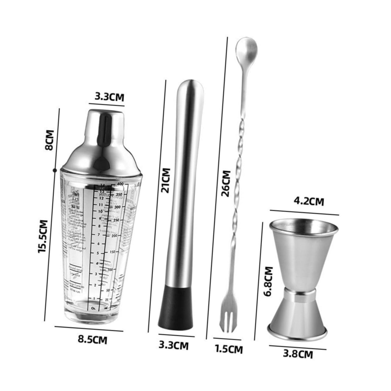 VICASKY Shaker Cocktail in Acciaio Colorati Attrezzatura Barman Professionale per Aperitivi e Miscelazione Resistente e Lucida per Uso Domestico e Bar