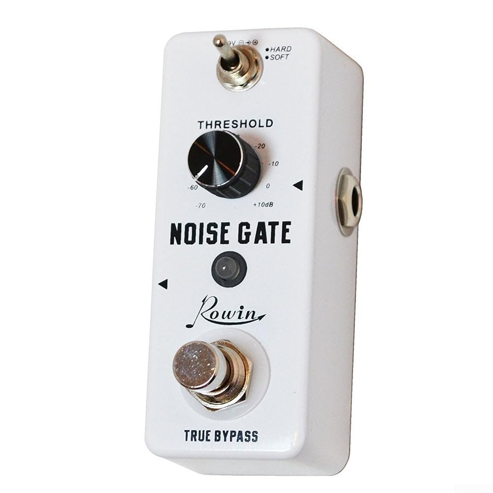 Für Rowin LEF319 Noise Gate Pedal, Für E-Gitarre Geräuschunterdrückung mit Hard/Soft Modi, Stabile Zinklegierung, LED-Anzeige, Kompakte Größe