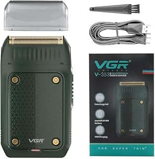 ماكينة حلاقة كهربائية احترافية V-353 قابلة لإعادة الشحن – بوصلة USB للرجال – تصميم عصري باللون الأخضر