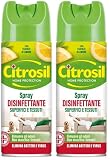 Citrosil Disinfettante Spray, Azione Virucida Completa, Elimina Fino al 99,9% di Virus e Batteri, Essenza di Agrumi, 300 ml (Confezione da 2)