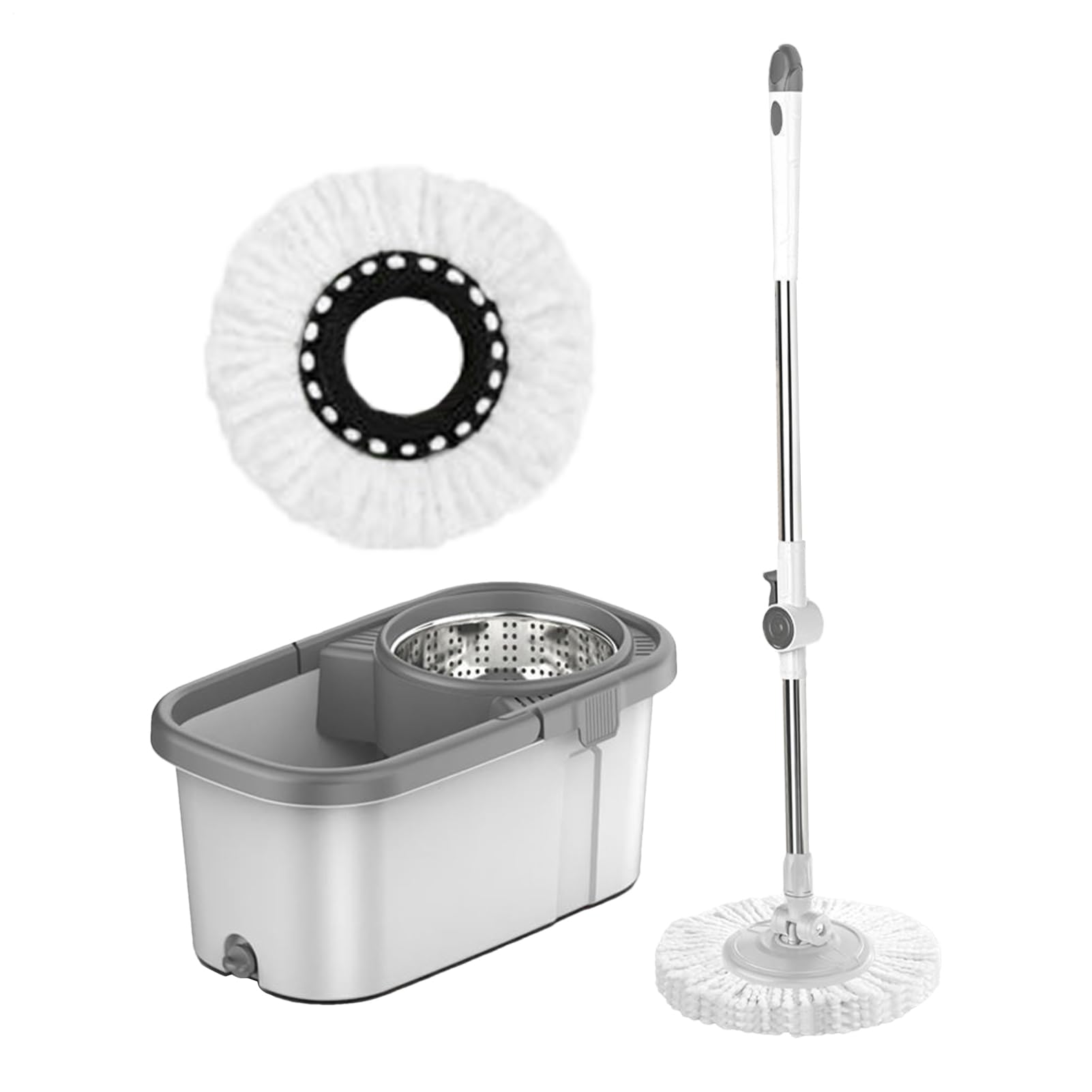 Set e secchio per pulizia Attrezzatura Completa Per La Pulizia Dei | Kit di Pulizia con & Secchio a Centrifuga Per la Pulizia di Casa, Pavimenti in Legno, Piastrelle, Marmo,