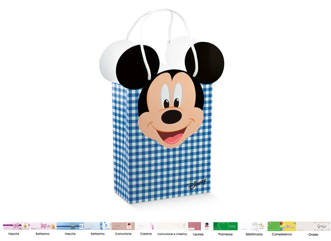 PLITI Borsa Tote In Tela Con Tema Topolino E Fiabe - Shopping Bag Resistente E Impermeabile - Regalo Magico Per Bambini E Adulti