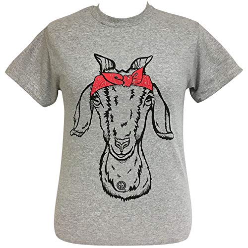 Girlie Girl Paisley Bandana Goat Short Sleeve Tee (XX-Large) Grey