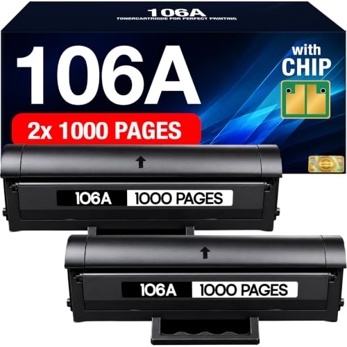 Supply Guy kompatibel mit HP 106A Toner für Laser 107W MFP 135wg 137wg 137fnw 137fwg ersetzt HP Toner 106A W1106A (2 Schwarze Toner mit Chip)
