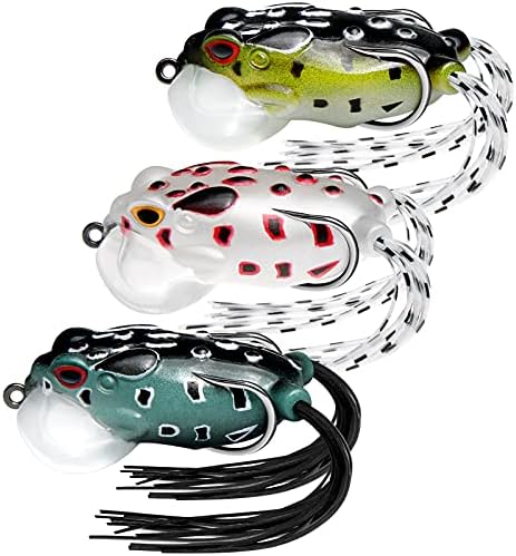 Topwater Frog Lure Soft Bass Fishing Lures Kit Weedless Soft Baits for Bass Snakehead Salmon Trout Catfish Freshwater Saltwater Fishing £¨Pack of 3£©