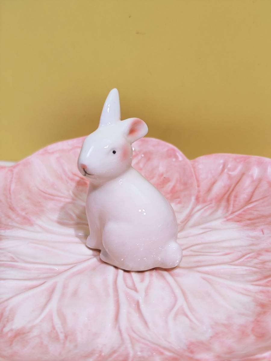 Amazon | セール！ うさぎさん usagi 兎 皿 食器 プレート 陶器 浮彫