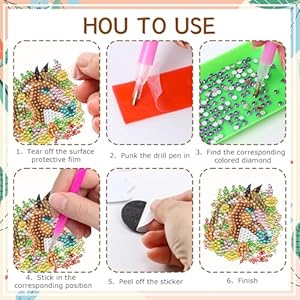 Diamond Art Refrigerator Magnets Kit 16 PCS Farmhouse Horse Pig Cow Sheep Chicken Duck Dog Rabbit Diamond Art Fridge Magnet DIY Cute Animal Art Craft for Home Decor Christmas Xmas Gift