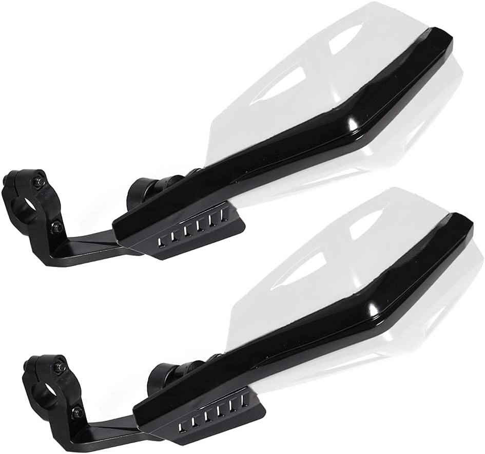 Motorcycle Hand Guard 7/8in 22mm ABS Fall Resistant Protector Universal Accessories Multiple Colour Powersports Handguards for Motorcycle Electric Bike Scooter(White)