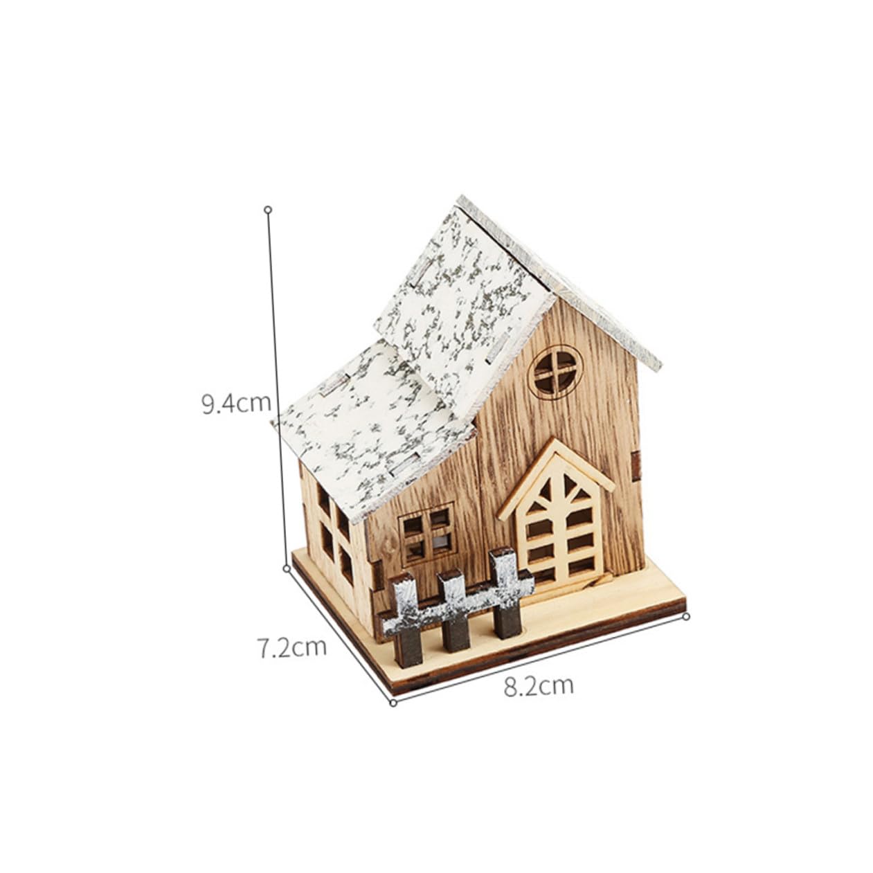 Decorazioni Natalizie in Legno a Forma Di Casa Luminosa 3 Pezzi, Ornamenti Artigianali Luce Led Per Decorazione Da Tavolo Festa Natale Soggiorno