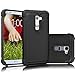 LG G2 Case, Tekcoo(TM) [Tmajor Series] [Black/Black] Shock Absorbing Hybrid Rubber Plastic Impact Defender Rugged Slim Hard Case Cover Shell Skin For LG G2 AT&T T-mobile Sprint Verizon Unlocked