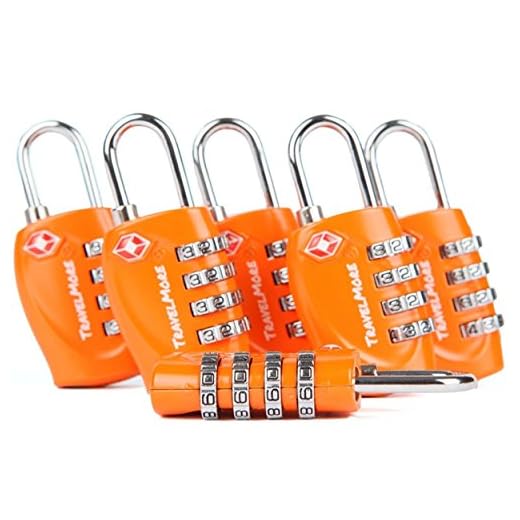 6 Pack TSA Approved Luggage Locks for Travel Safety, Small 4 Digit Combination Padlocks for Suitcases, Lockers & Bags