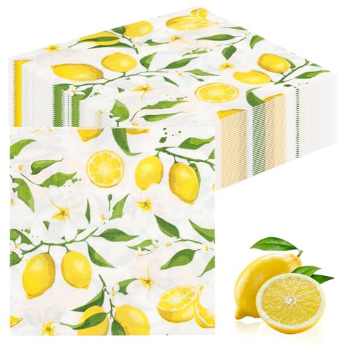 100 Stück Zitronen Servietten Papier