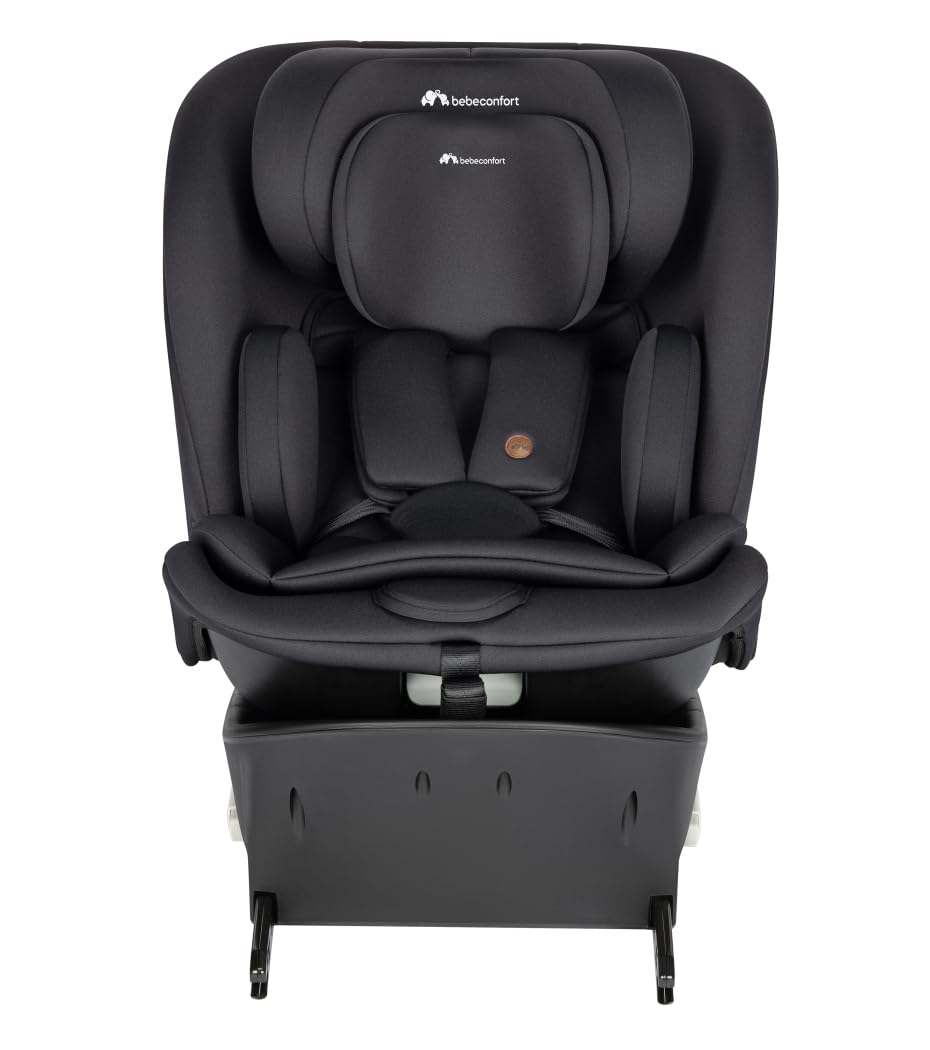 Bebeconfort Demeter 360 i-Size, Autositz 360 Drehbar, 0–12 Jahre, 40–150cm, ISOFIX Kindersitz, FlexiSpin-Drehung, 360°-Drehung, 6 Liegepositionen, 12 Kopfstützenpositionen, Mineral Black