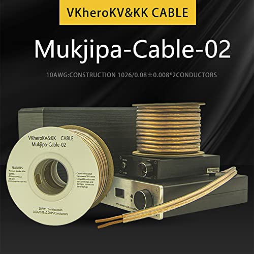 VKheroKV Mukjipa-Cable-02 5N OFC((99.999% Oxygen Free Copper Wire) HiFi Audio Speaker Wire 2 Conductors, 10 AWG, 12 AWG - Image 3