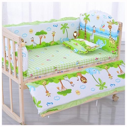 WXJHNYBS Chichoneras Cuna, 4 Caras,Algodón Puro Chichonera Cuna 60x120 con Colchón Y Almohada,Fácil De Instalar Chichonera Cuna para Cuna,D-100x58cm
