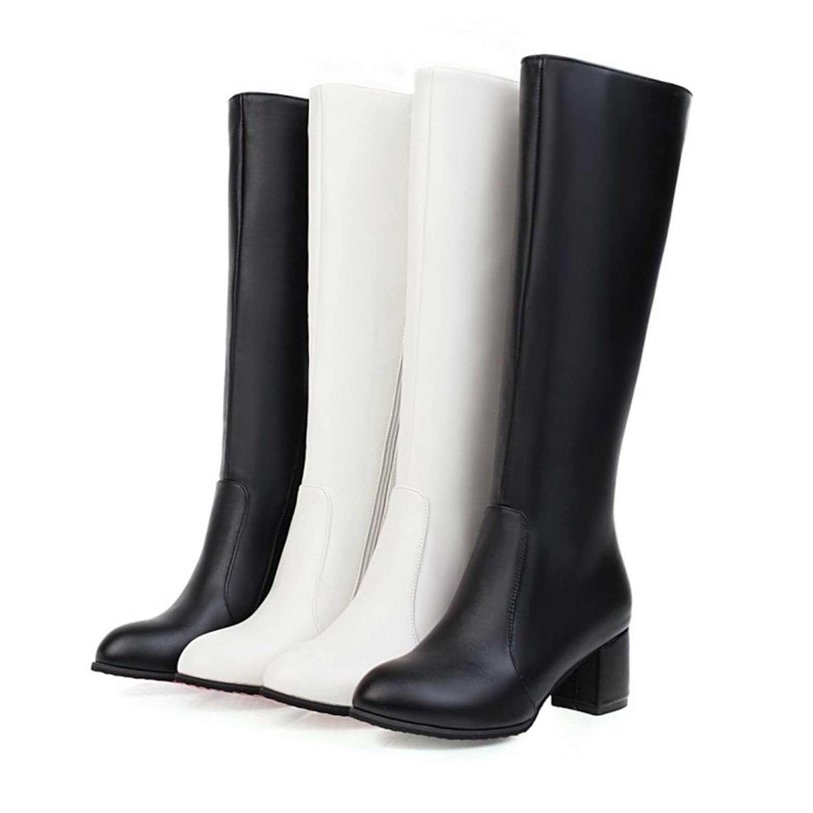 Stivali Donna Tacco Basso Buono Amazon da Stampare Scarpe Donna Invernali - Stivali da Neve con Lo Zip La Larghezza Gambale Adattabile Stivali da Donna Estivi di Pelliccia Impermeabile Inverno
