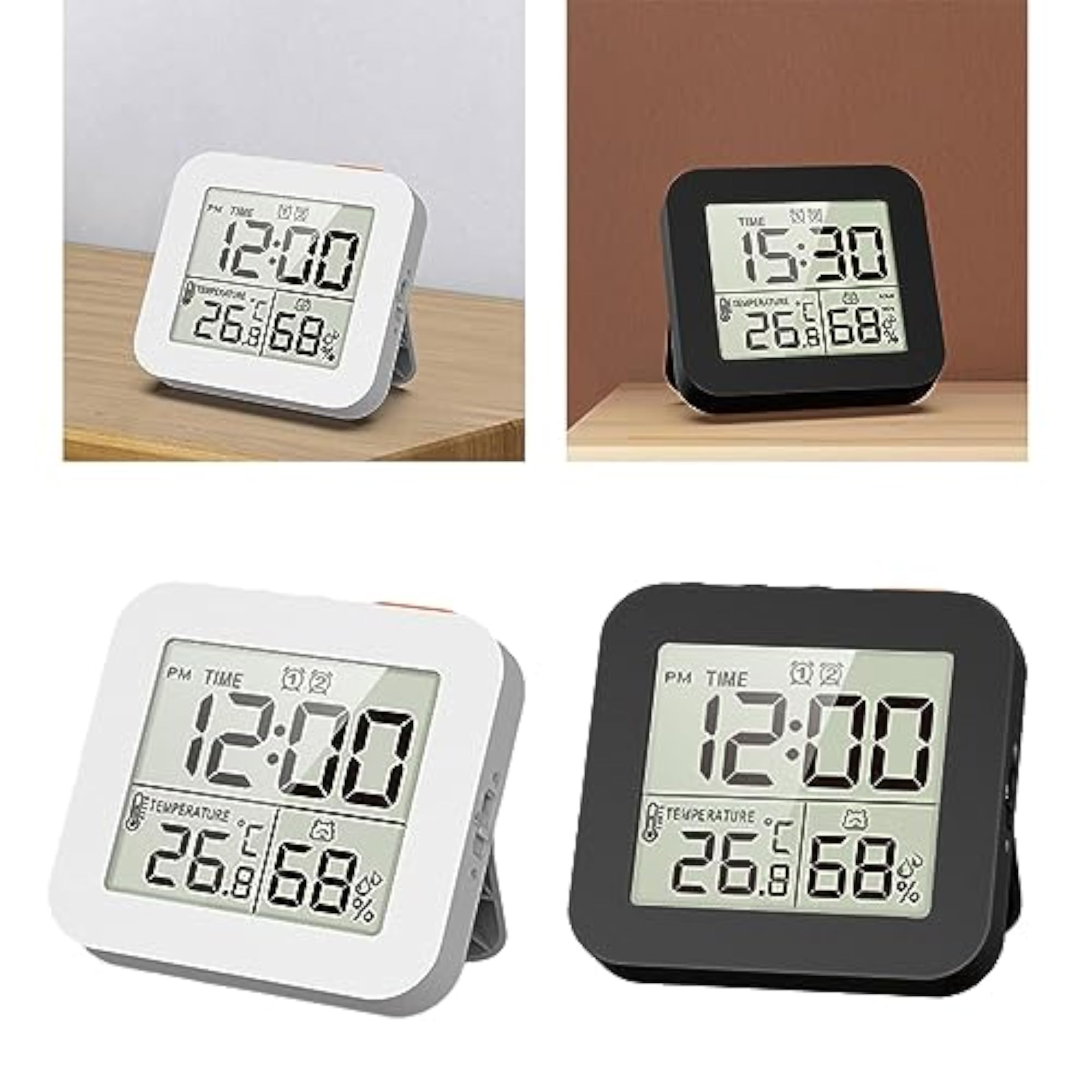 Waterproof Digital Bathroom Clock Shower Timer White