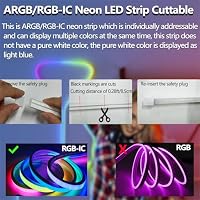 httpsmp 5M RGB+IC Neon Strip Lights, Led Streifen mit APP/Fernbedienung, Musik Sync, 24V IP65 Outdoor Wasserdichte Flexible Leiste – Ansicht 5