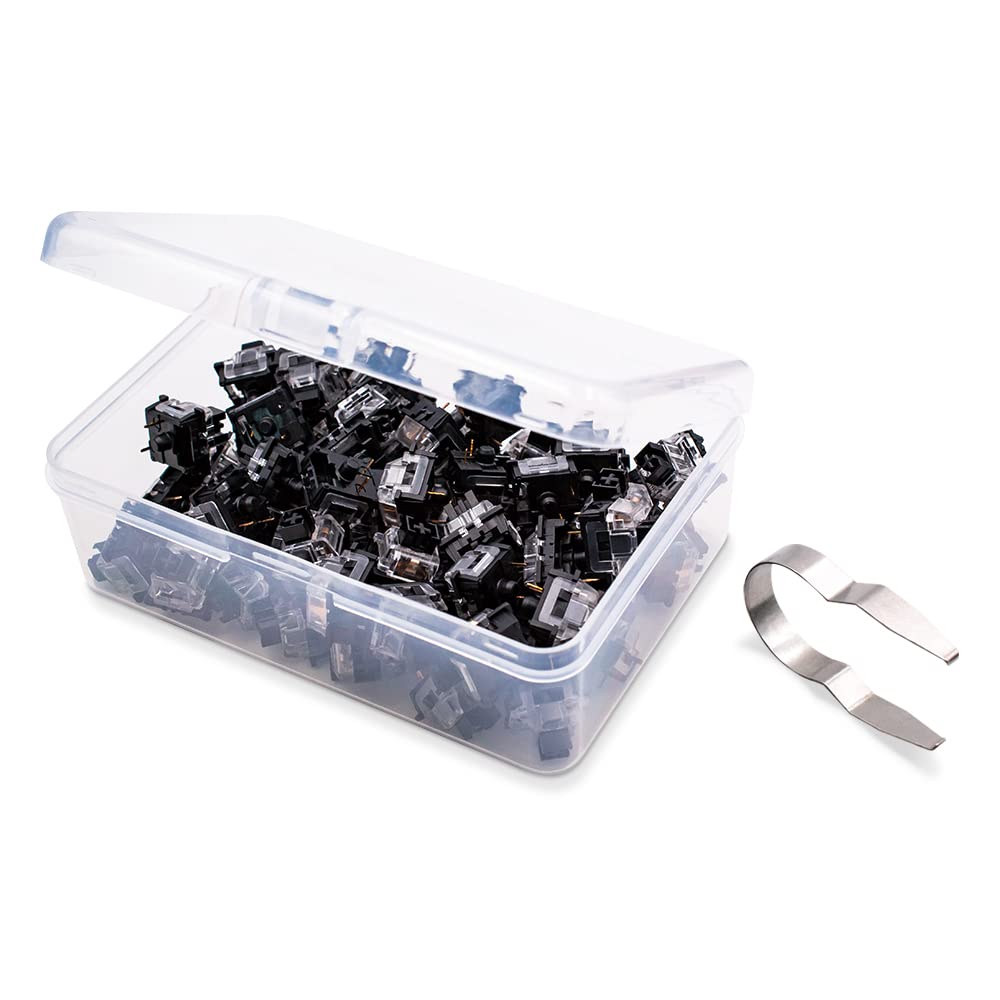 OUTEMU (Gaote) Lot de 65 commutateurs de clavier remplaçables Gateron & Cherry MX pour clavier de jeu mécanique – Linéaire, noir