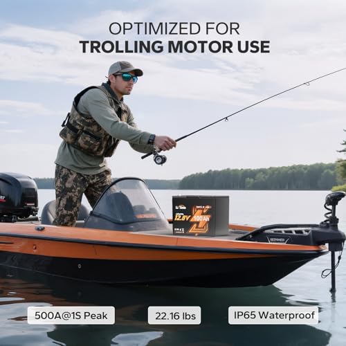 Image of LiTime 12V 100Ah Trolling Motors Lithium Battery, Group 24 Bluetooth LiFePO4 Battery, Up to 15000 Deep Cycles, Low-Temp Protection, Mini Size for RV, Camper, Trailer, Van, Truck, Marine (2-Pack)