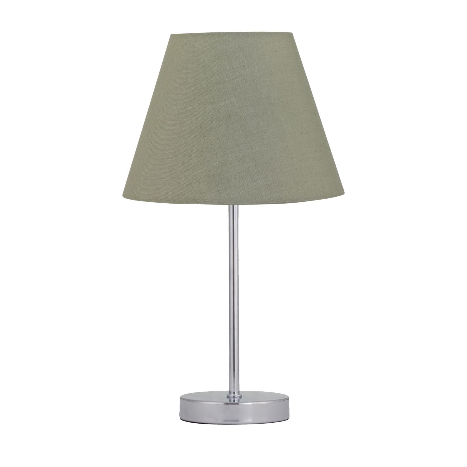 Firstchoicelighting Chrome & Green Chrome Table Lamp Or Bedside Light, Modern Touch Operated Design, Sage Green Shade, Height 35Cm, Led Compatible
