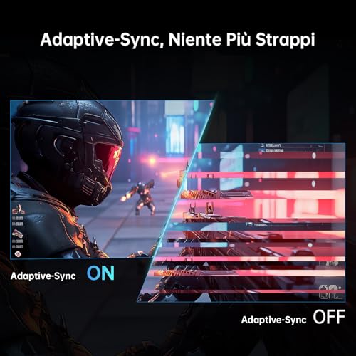 Monitor Gaming 24 Pollici, 180Hz, 2K QHD 2560 x 1440p, FAST IPS Verticale Schermo PC, 1ms, HDR10 126% sRGB, 144Hz FreeSync & G-sync Computer Monitor, Eye Care, VESA, DP, HDMI, Q24T09 - Monitor - Immagine 3