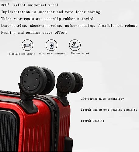 20-inch Adult Suitcase, Large-Capacity Fashion Trolley Case with Universal Wheels, Reasonable Partition, Suitcase, Suitable for Going Out (red)2