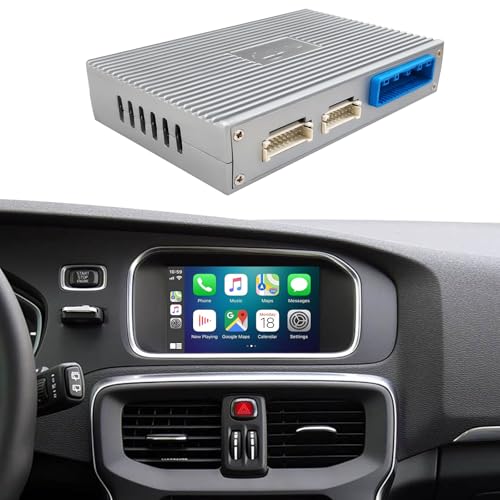 EZoneTronics Kit rétrofit Décodeur Carplay sans Fil & Android Auto pour Volvo V40 V60 S60 XC60 V70 XC70 S80 2010-2015 Plug & Play Carplay Adaptateur avec SWC WiFi Bluetooth GPS Contrôle Vocal Caméra