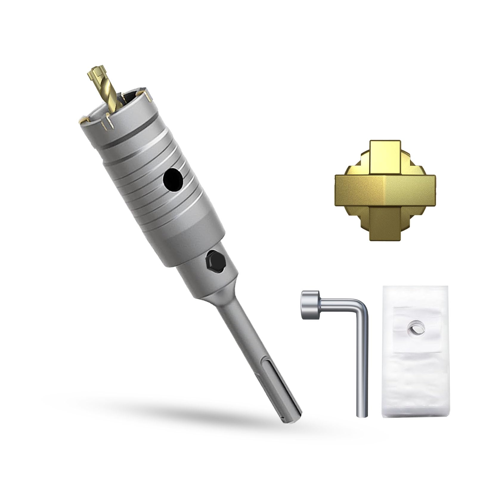 METOTY 30mm Concrete hole saw drill bit,with SDS Plus adapter 110mm drill bit socket，for masonry, brick, concrete, cement, stone