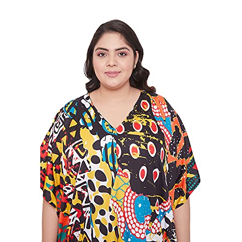 Image of Oussum Women Plus Size Kaftan Kimono Loose Maxi summer dresses for women Beach 3 /4 Sleeve Casual lounge dress Boho