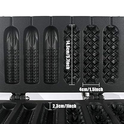 Fayelong Hot Dog Waffeleisen Kommerziell Lolly Französisch Hotdog rostfreier Toaster Waffeleisen Edelstahl-knusperiger Backen-Mais-Hund Muffinwurstwaffeln Non-Stick – Bild 5