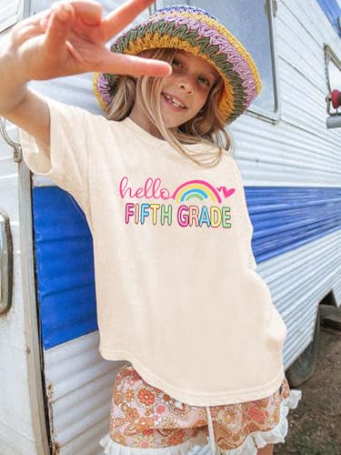 Image of First Day of School Shirt Girls Boys Preschool to 5th Grade Tshirt Kids Back to School Graphic Tee Tops