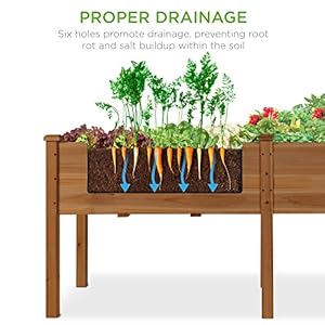 Best Choice Products 72x23x30in Raised Garden Bed, Elevated Wood Planter Box Stand for Backyard, Patio, Balcony w/Divider Panel, 6 Legs, 300lb Capacity - Acorn Brown Best Choice Products 72x23x30in Raised Garden Bed Elevated Wood Planter Box Stand for Backyard Patio Balcony wDivider Panel 6 Legs 300lb Capacity Acorn Brown