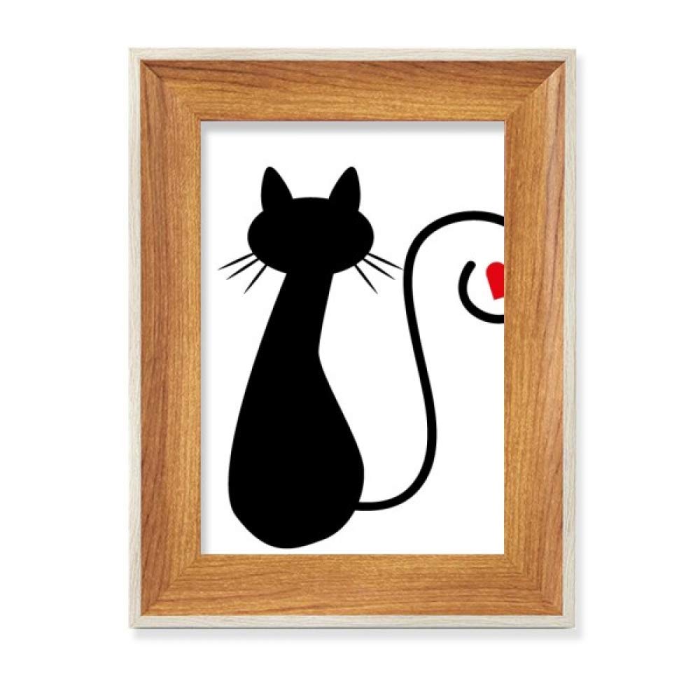 Cadre photo chat en bois cadeau romantique peinture art