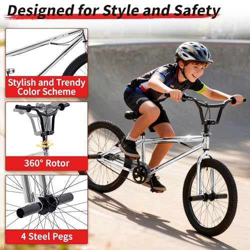 wanan BMX Bike, 20 24 Inch Bike for Kids for 6-16 Years Old,
