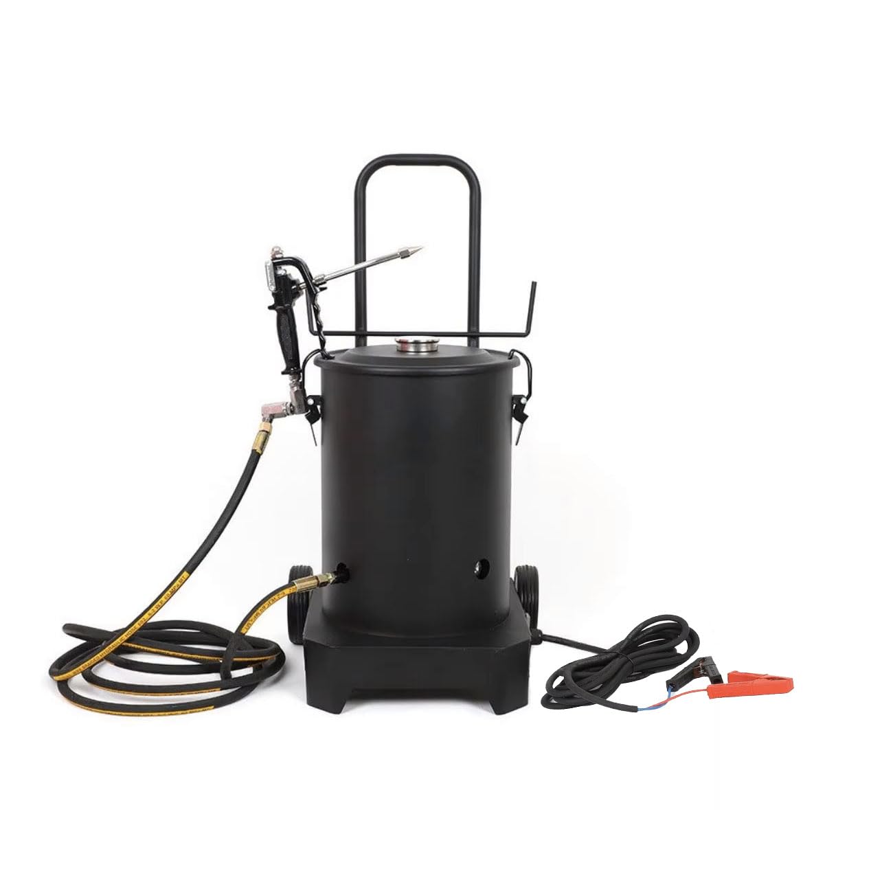 Pistola de grasa eléctrica, herramienta de lubricación de alta presión de 24 V con ruedas y manguera de 10 m, portátil para excavadoras, vehículos de construcción y equipos industriales