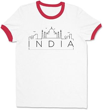 TeesAndTankYou Skyline India Ringer Tee Shirt Unisex