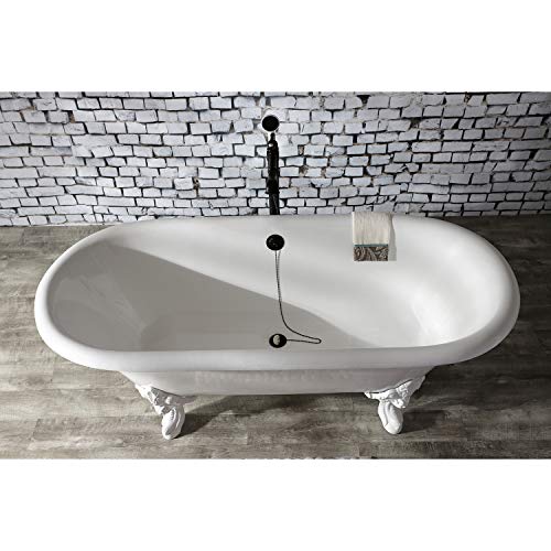 Kingston Brass Cc2090 Vintage Clawfoot Bathtub Waste And Overflow Drain, 20-1/4"~22-5/8" X 7" (L) X 3" (W) X 14-1/4"~5" (H), Matte Black #TOP1