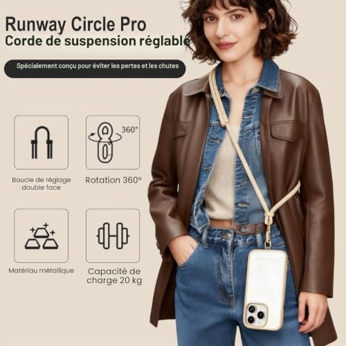 youyaya Cordon universel pour téléphone portable à porter autour du cou, cordon de téléphone portable, peut être combiné avec n'importe quelle coque, camel, taille unique – vue 3