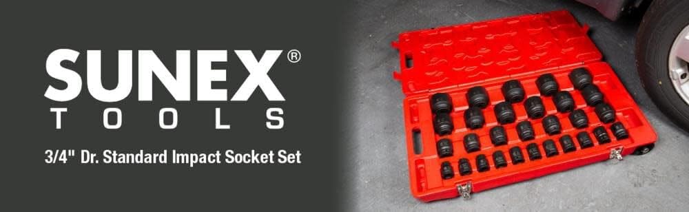 SUNEX TOOLS 4696 3/4-Inch Drive SAE Master Impact Socket Set